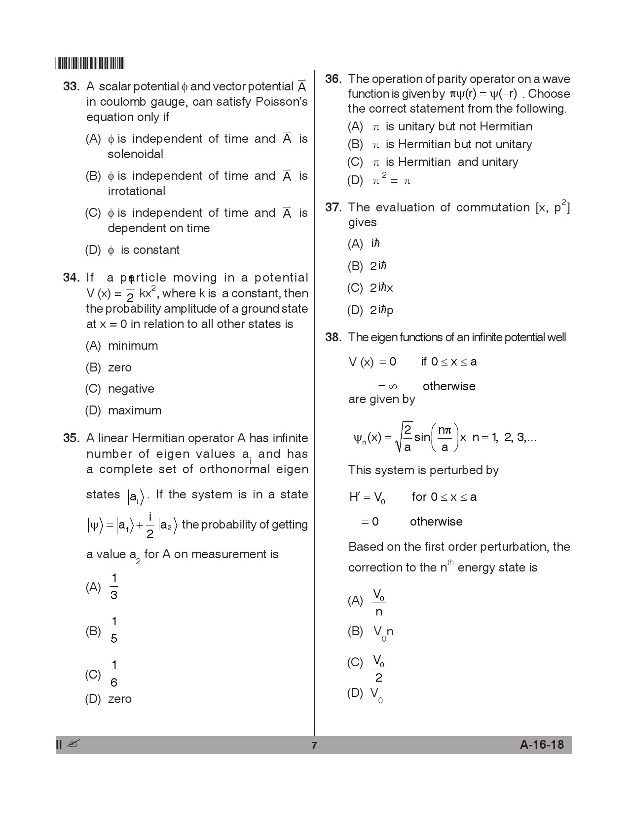 Telangana SET Physical Sciences 2018 Question Paper II 6