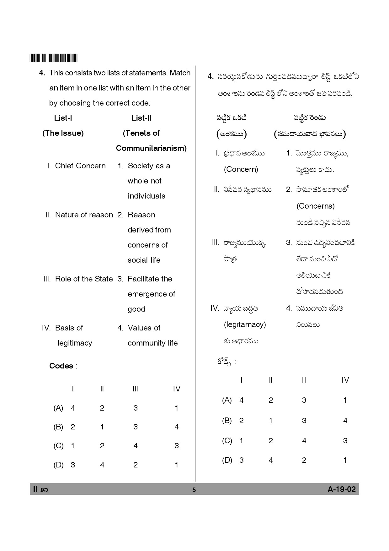 Telangana SET Political Science 2012 Question Paper II 4