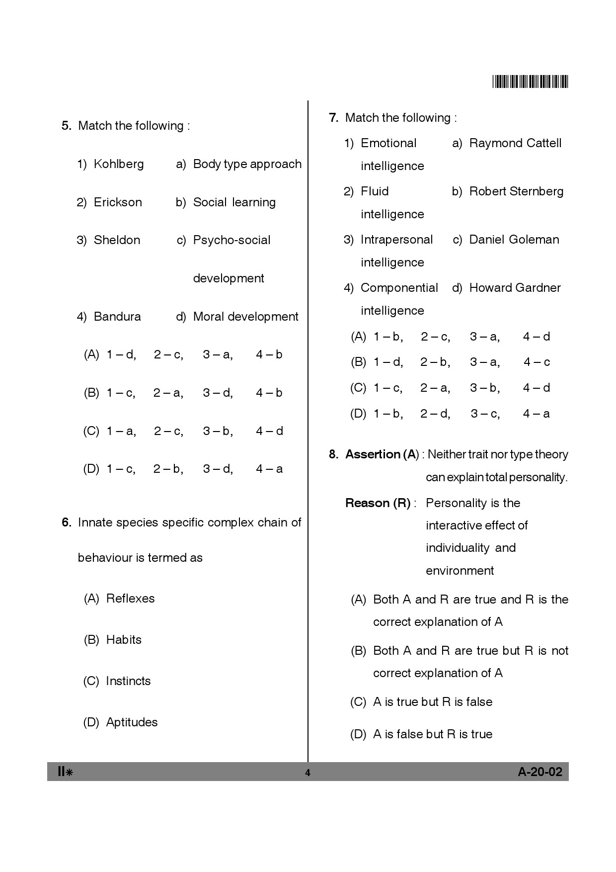 Telangana SET Psychology 2012 Question Paper II 3