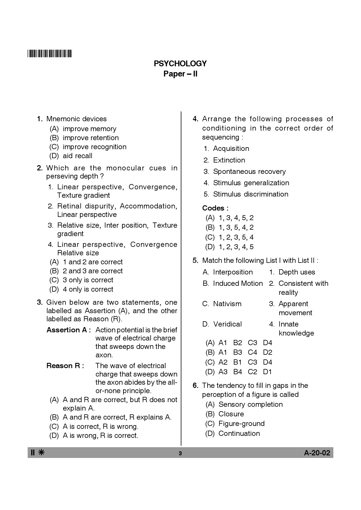 Telangana SET Psychology 2013 Question Paper II 2