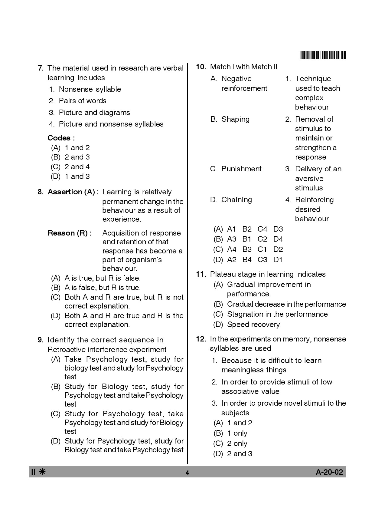 Telangana SET Psychology 2013 Question Paper II 3