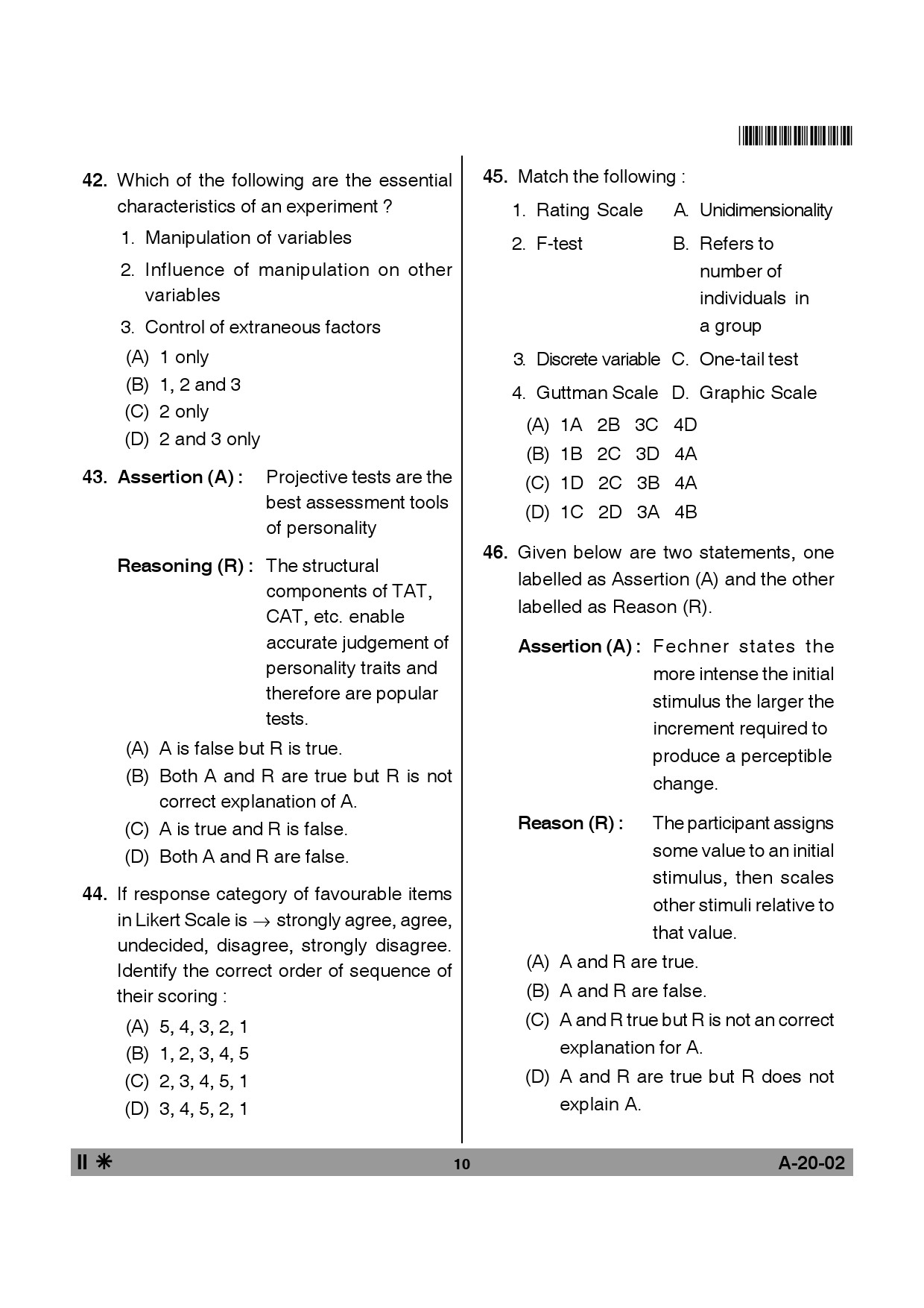 Telangana SET Psychology 2013 Question Paper II 9