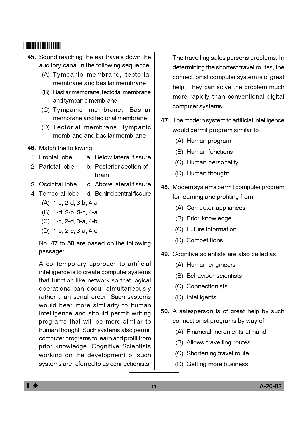 Telangana SET Psychology 2014 Question Paper II 10