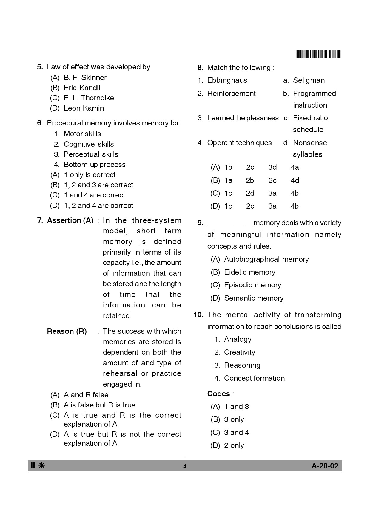 Telangana SET Psychology 2014 Question Paper II 3