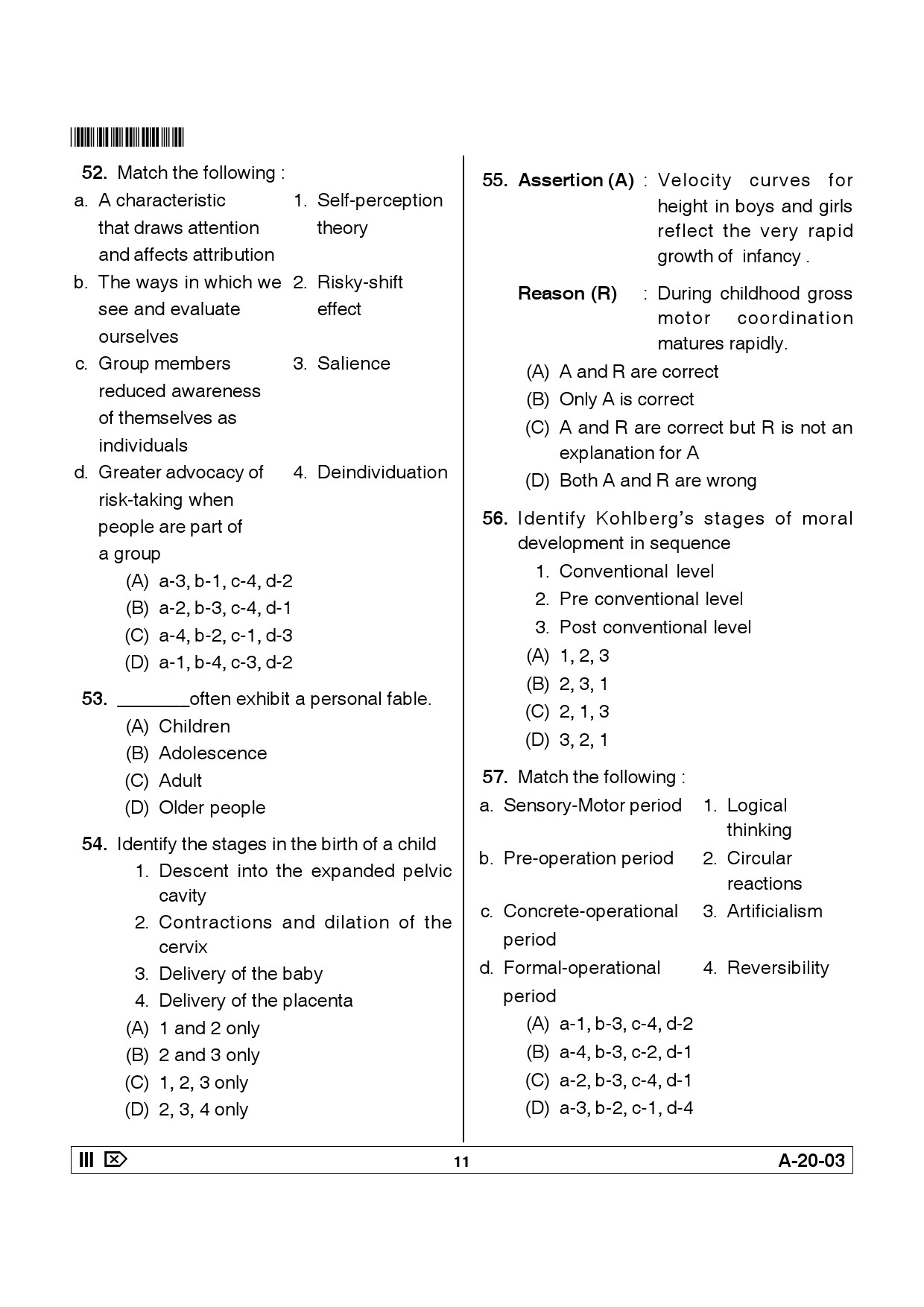 Telangana SET Psychology 2014 Question Paper III 10