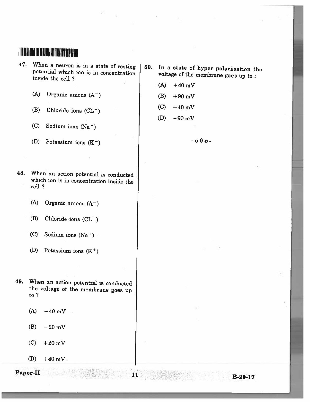 Telangana SET Psychology 2017 Question Paper II 10