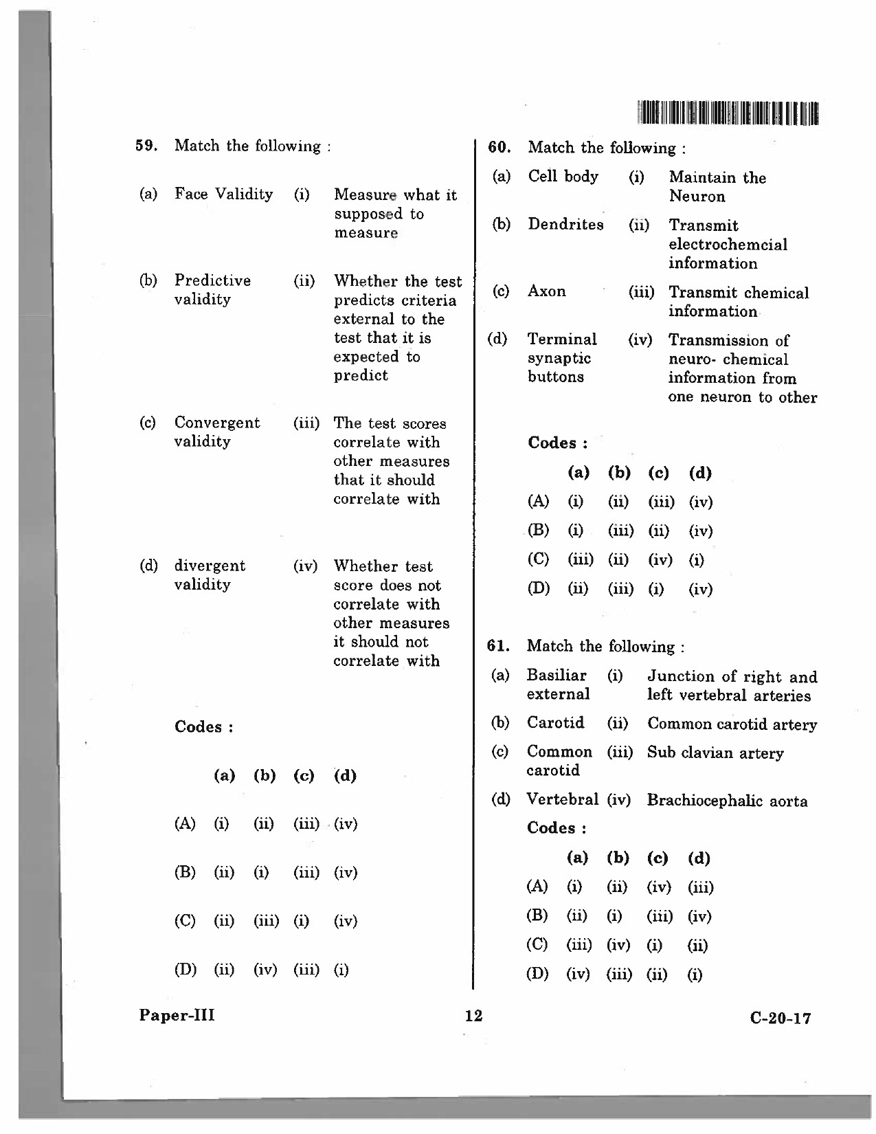 Telangana SET Psychology 2017 Question Paper III 11