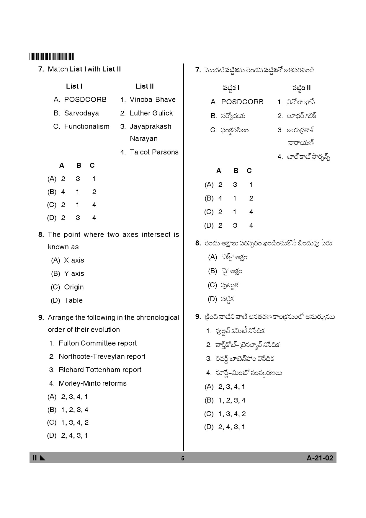 Telangana SET Public Administration 2013 Question Paper II 4