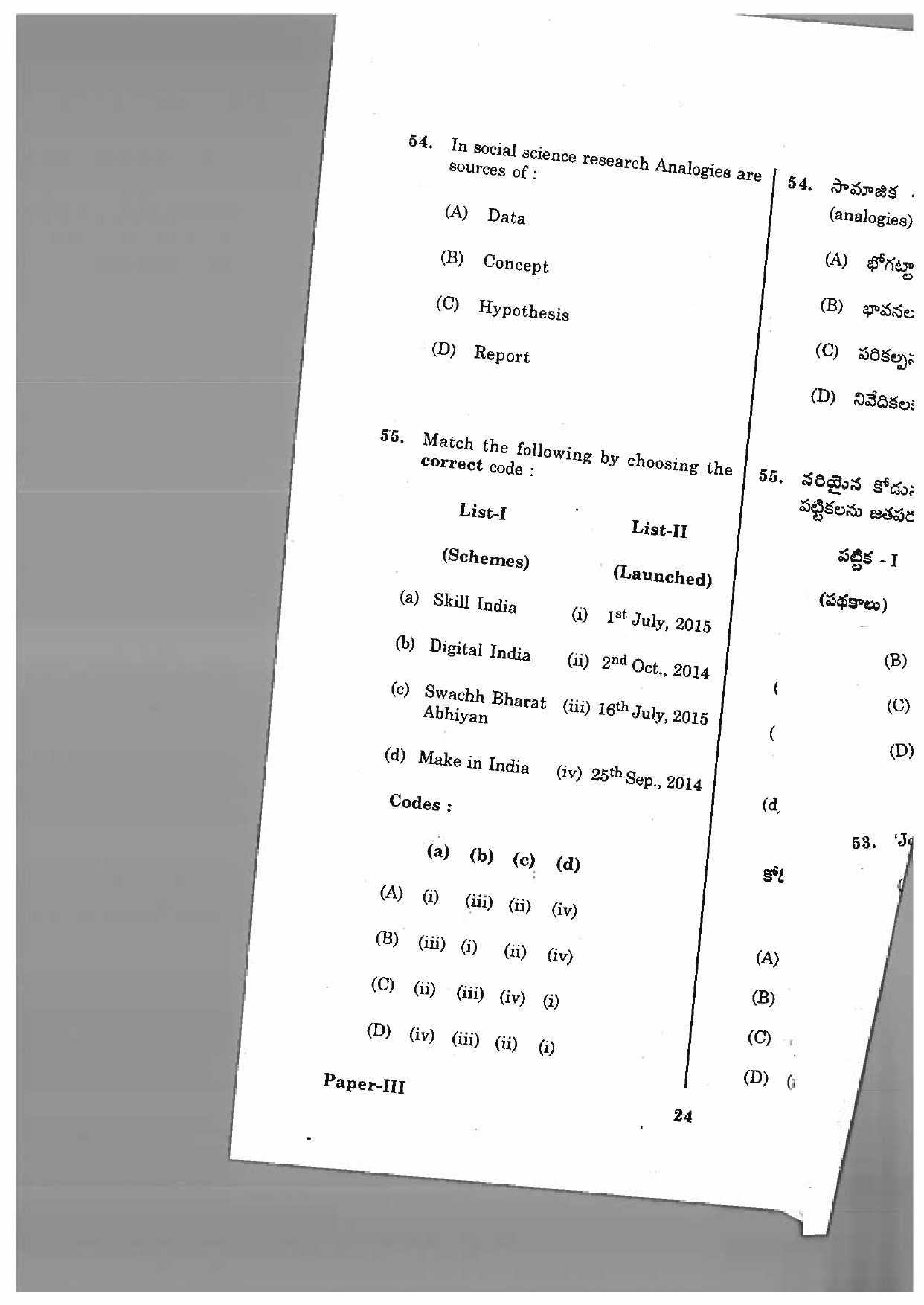 Telangana SET Public Administration 2017 Question Paper III 21