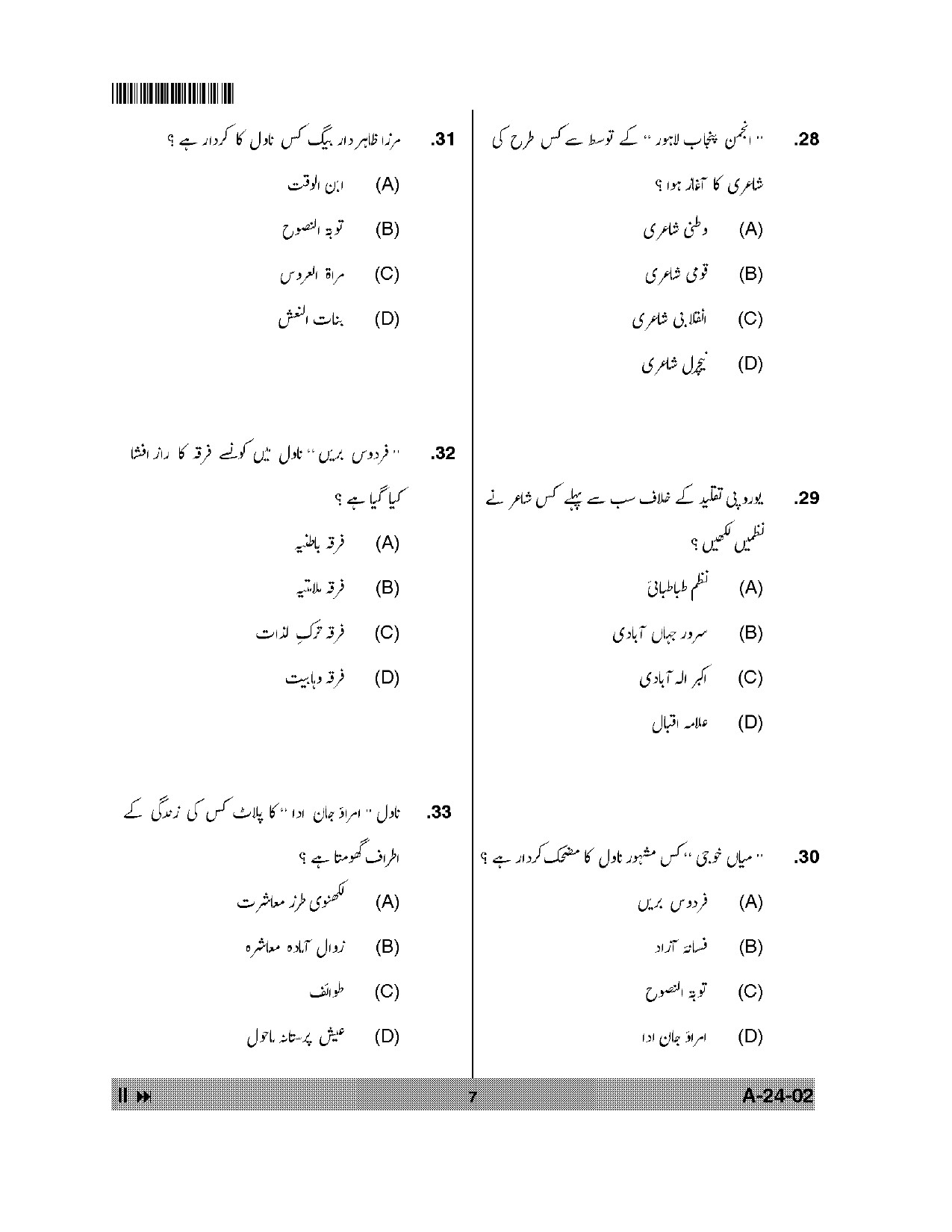 Telangana SET Urdu 2014 Question Paper II 6