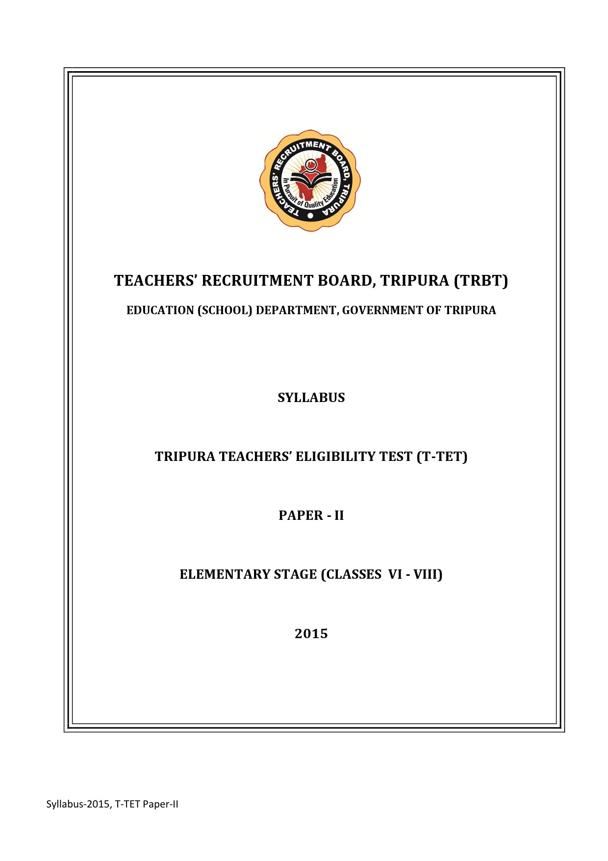 Syllabus of T-TET Paper-II 1