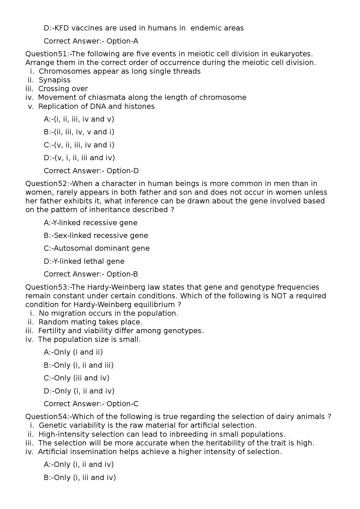 KPSC Veterinary Surgeon Grade II Exam 2025 Code 52025OL 12