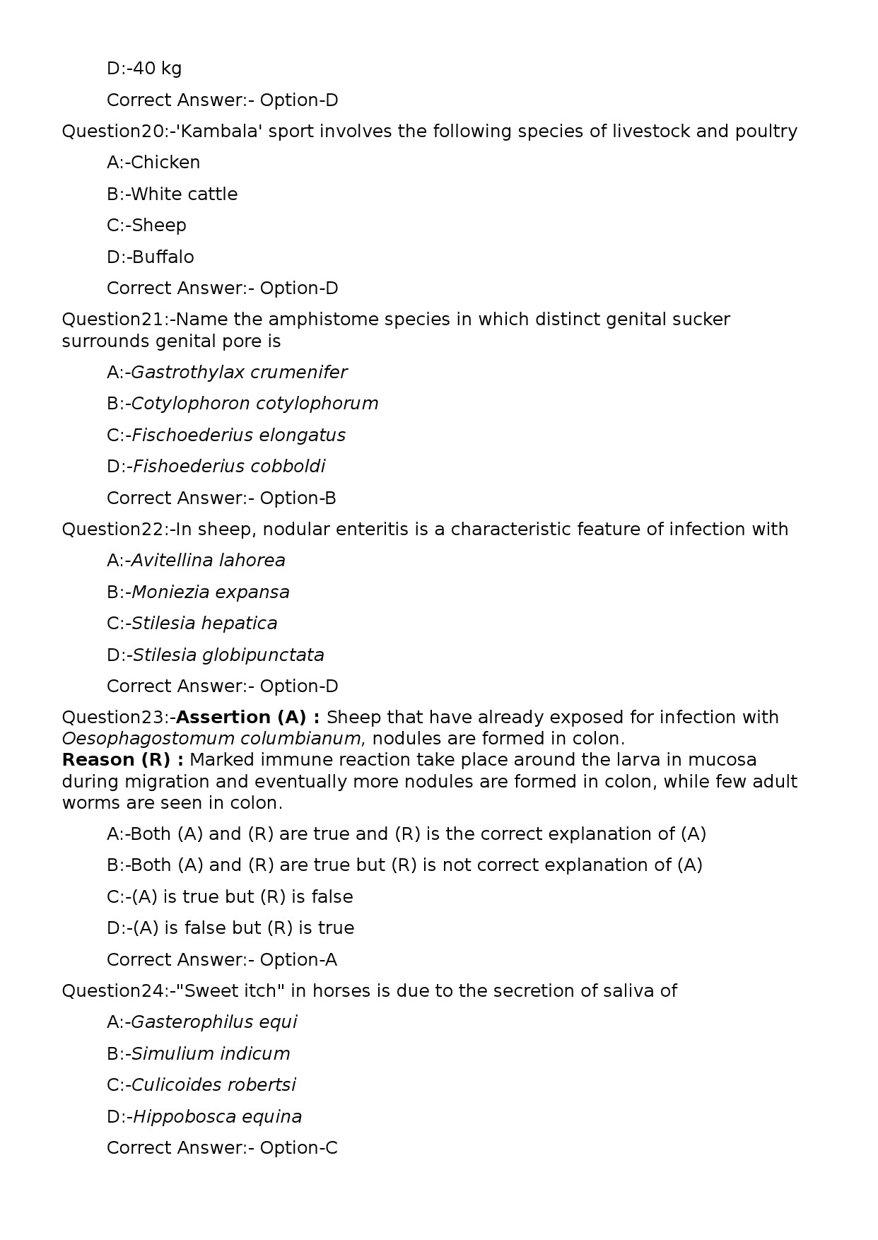 KPSC Veterinary Surgeon Grade II Exam 2025 Code 52025OL 5