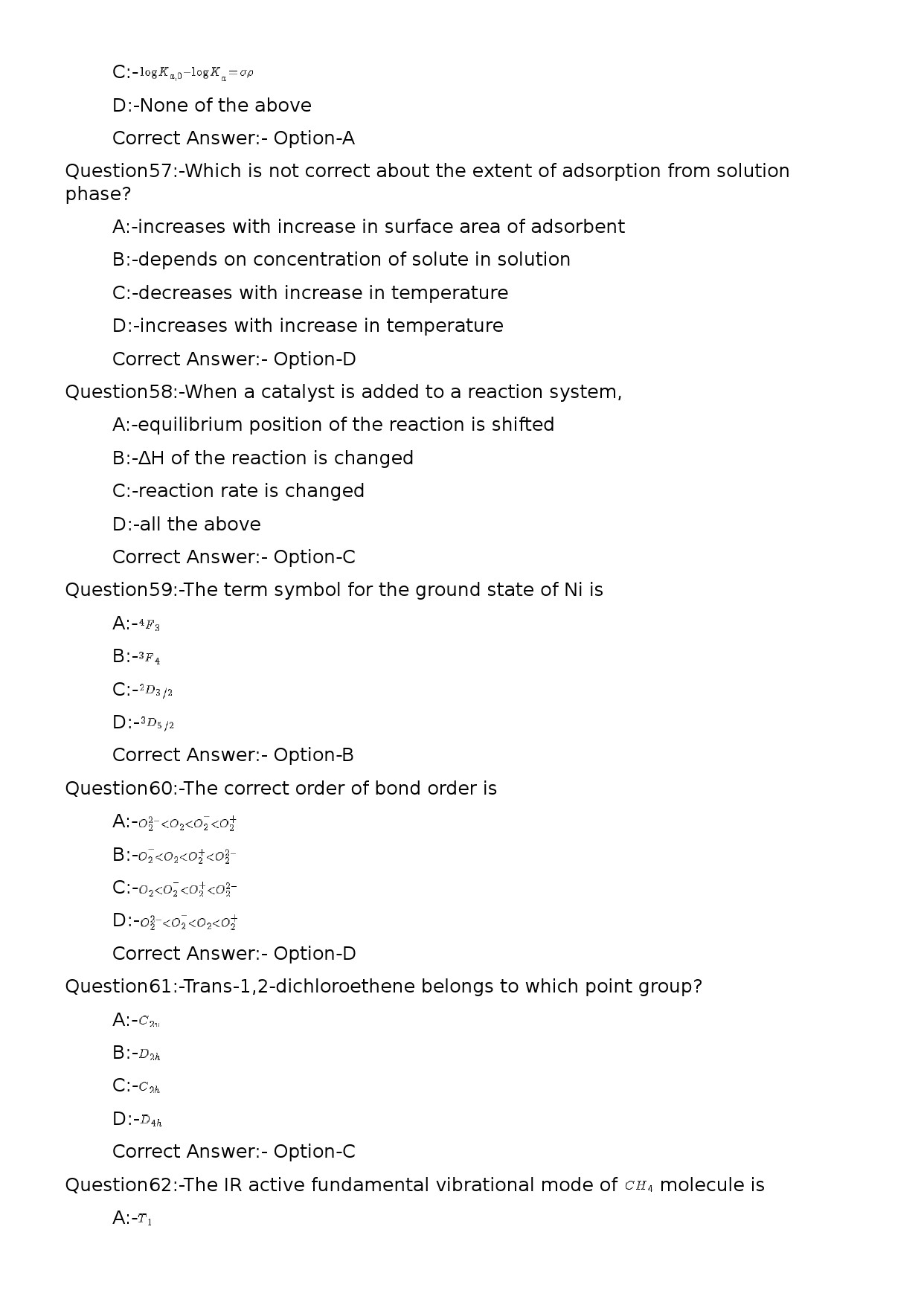 KPSC Non Vocational Teacher Chemistry Exam 2023 Code 1622023OL 12