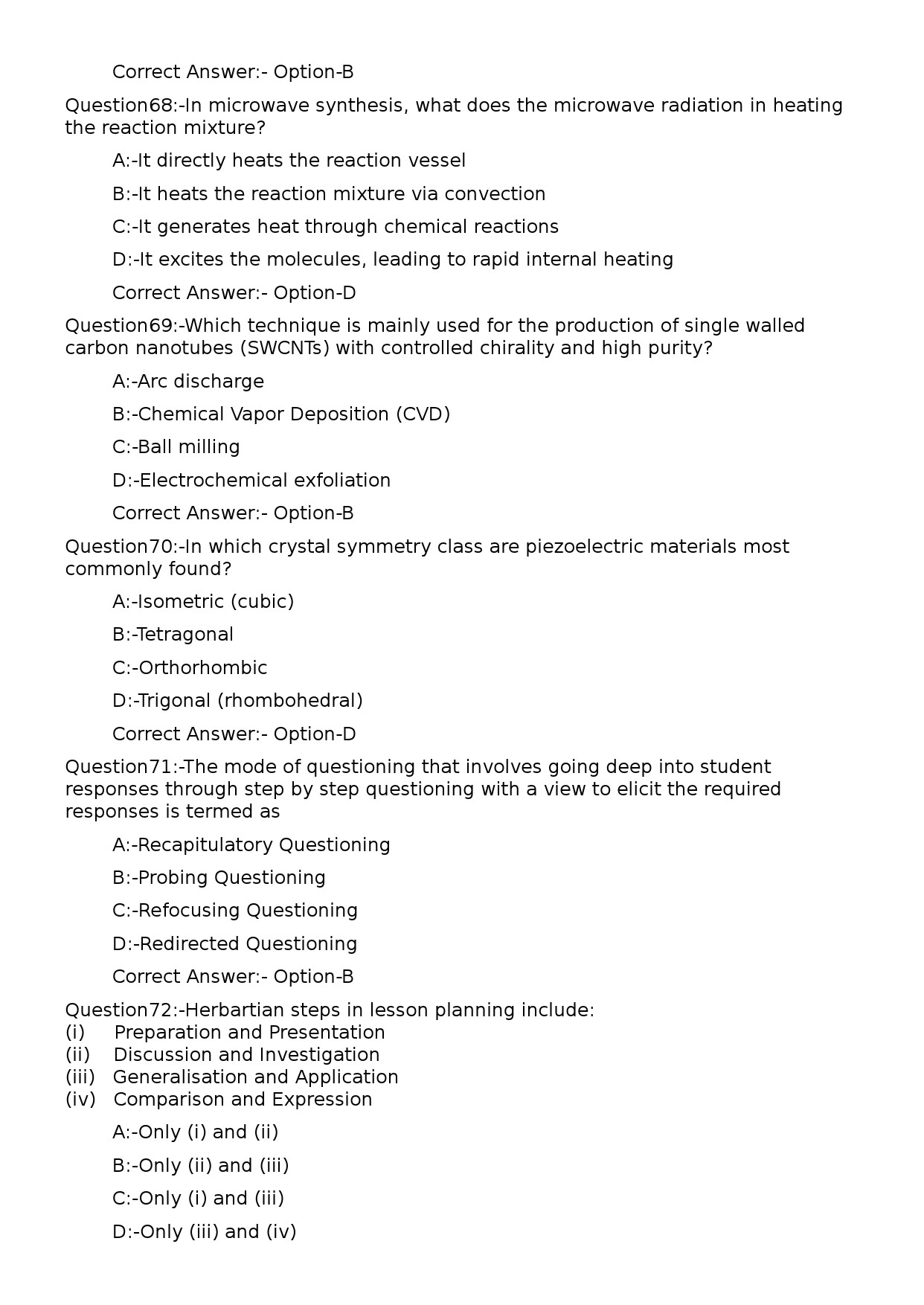 KPSC Non Vocational Teacher Chemistry Exam 2023 Code 1622023OL 14