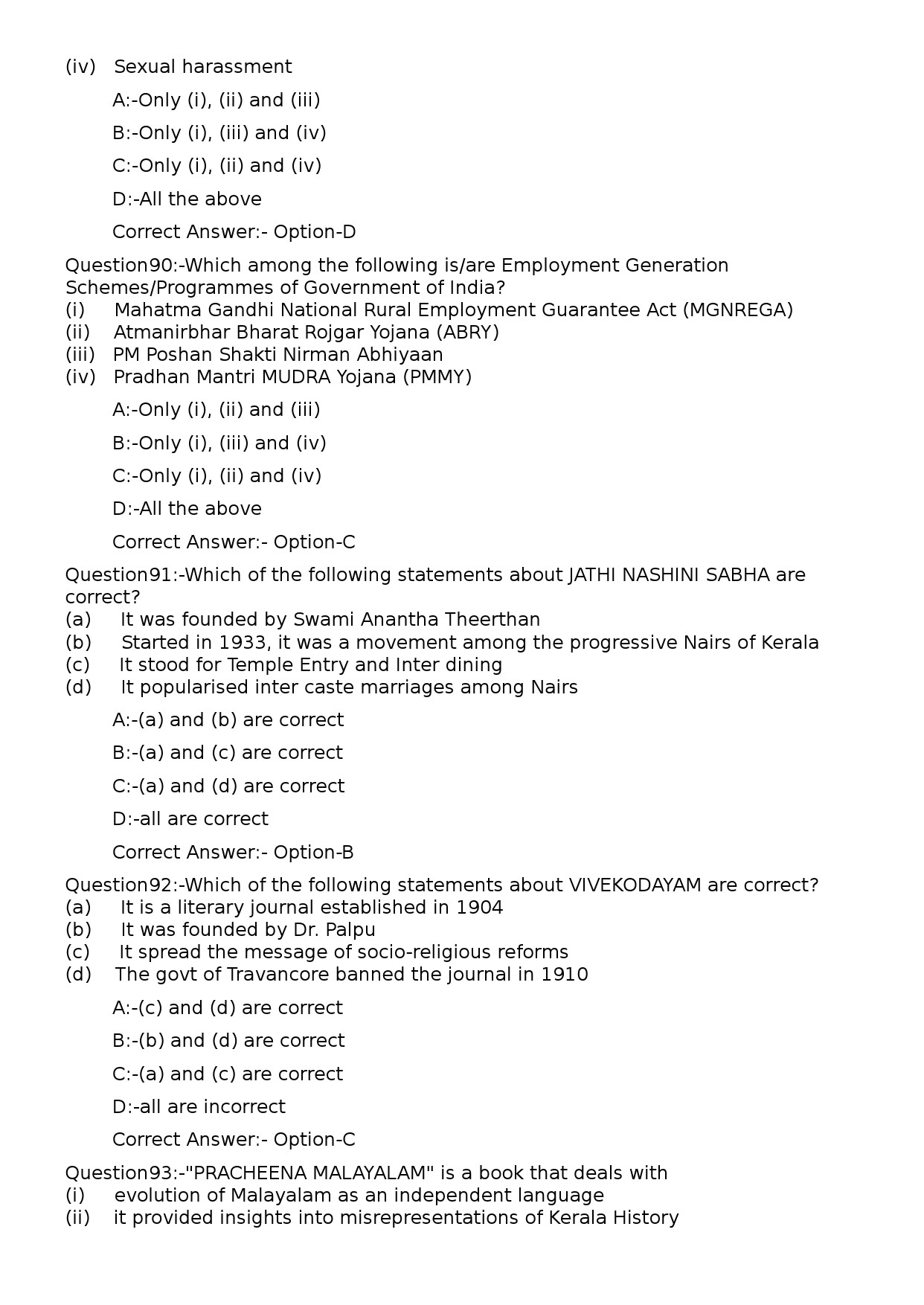 KPSC Non Vocational Teacher Chemistry Exam 2023 Code 1622023OL 19