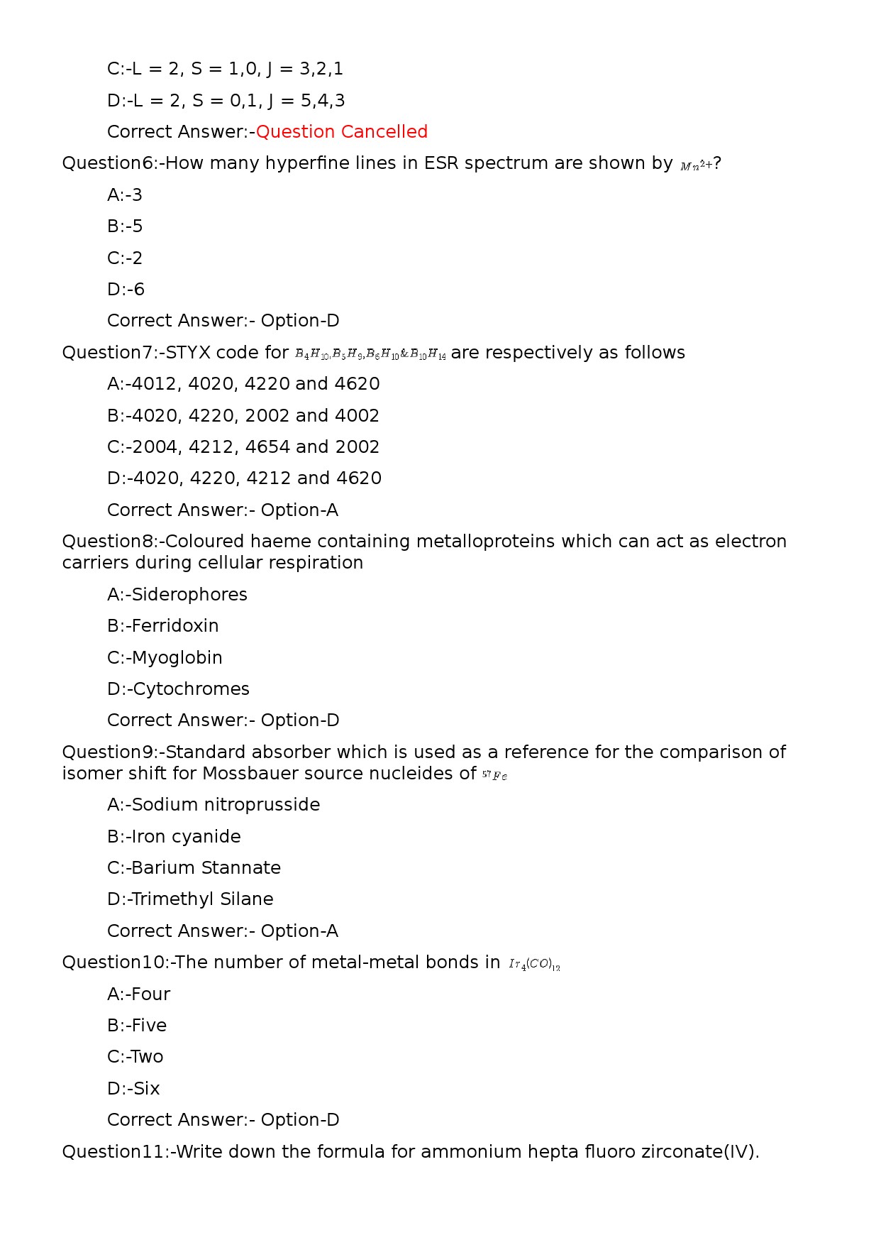 KPSC Non Vocational Teacher Chemistry Exam 2023 Code 1622023OL 2