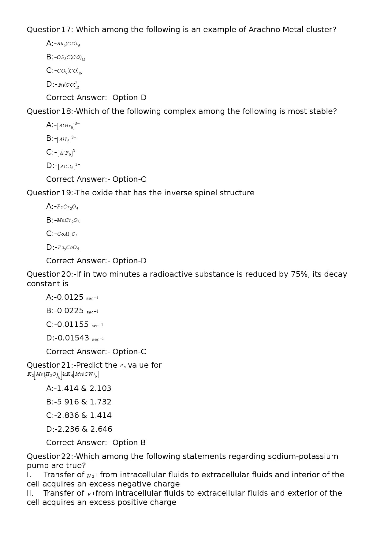 KPSC Non Vocational Teacher Chemistry Exam 2023 Code 1622023OL 4