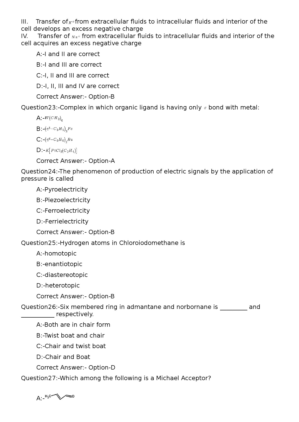 KPSC Non Vocational Teacher Chemistry Exam 2023 Code 1622023OL 5