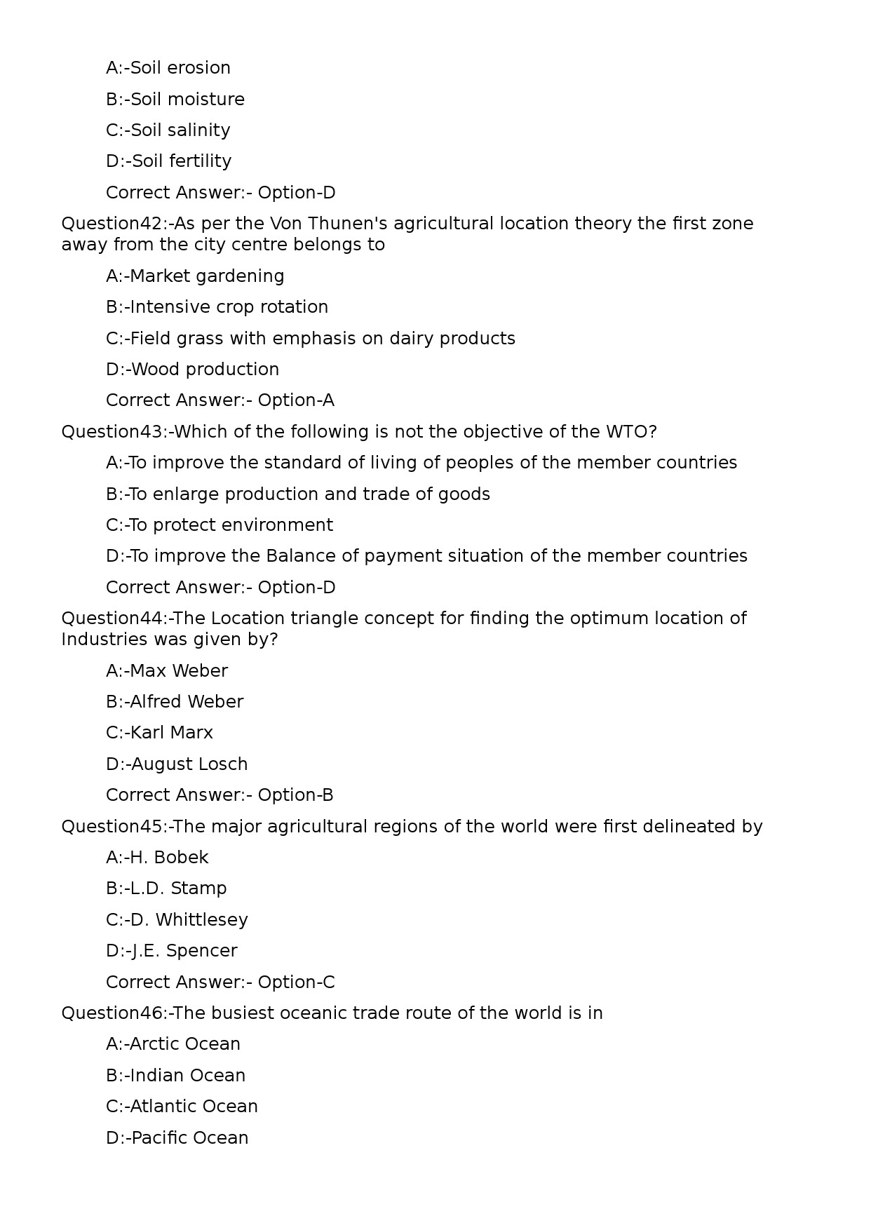 KPSC Non Vocational Teacher Geography Exam 2024 Code 92024OL 10