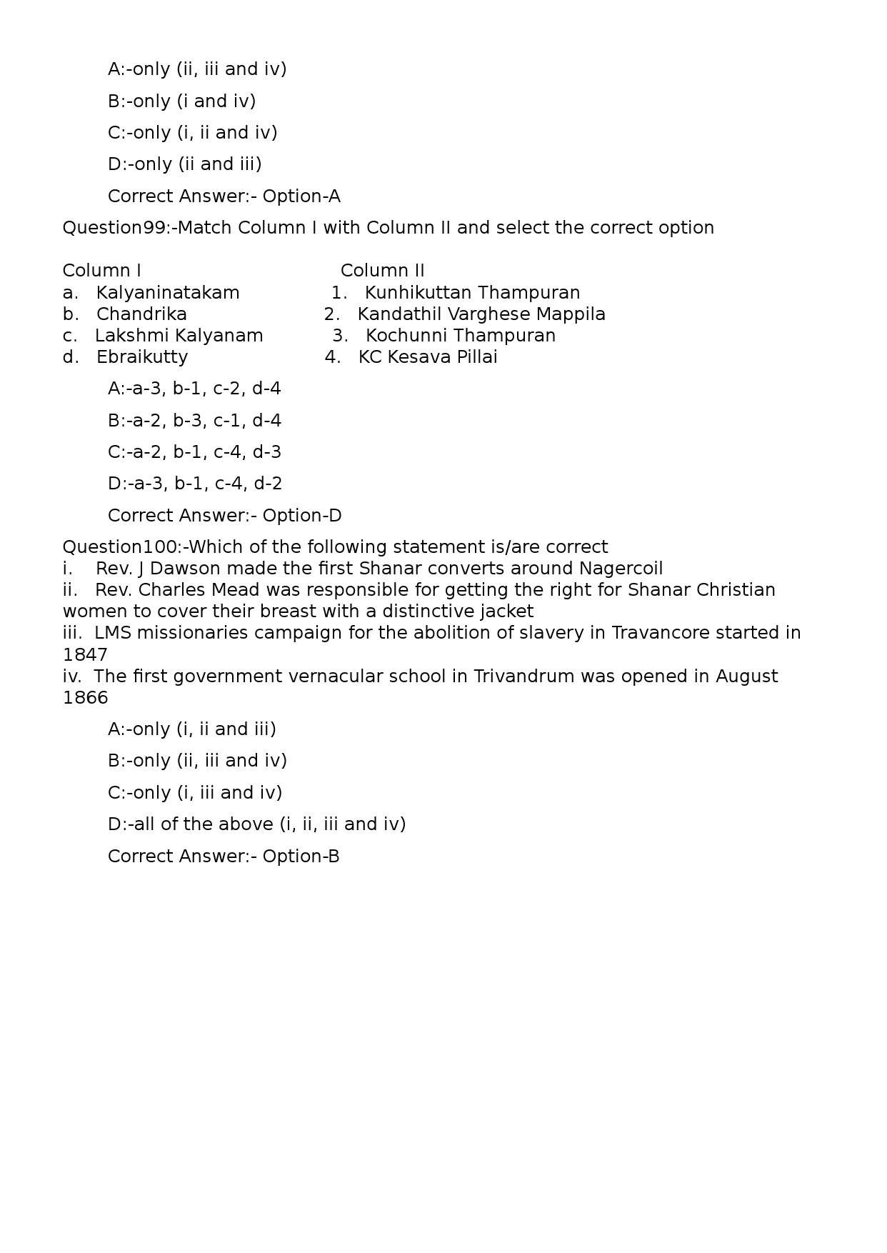 KPSC Non Vocational Teacher Geography Exam 2024 Code 92024OL 22