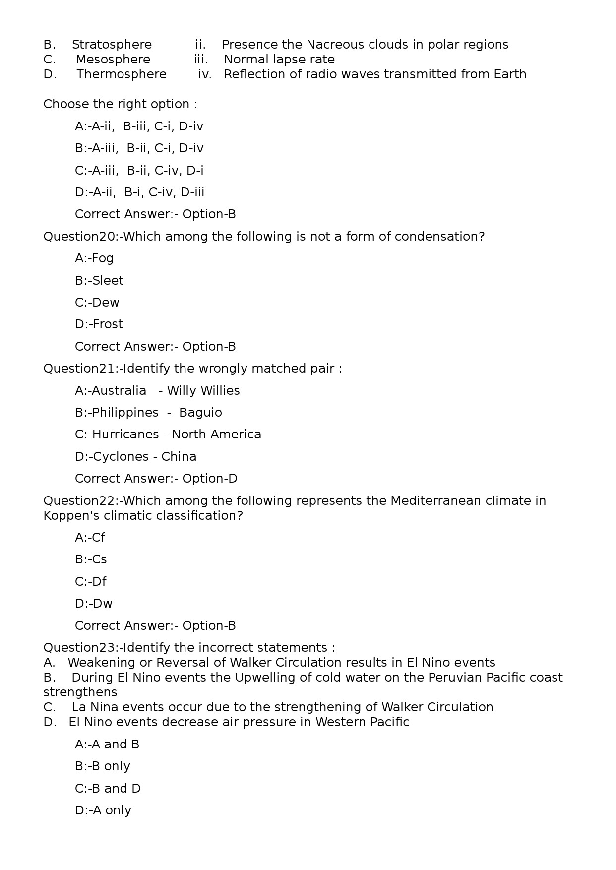 KPSC Non Vocational Teacher Geography Exam 2024 Code 92024OL 5