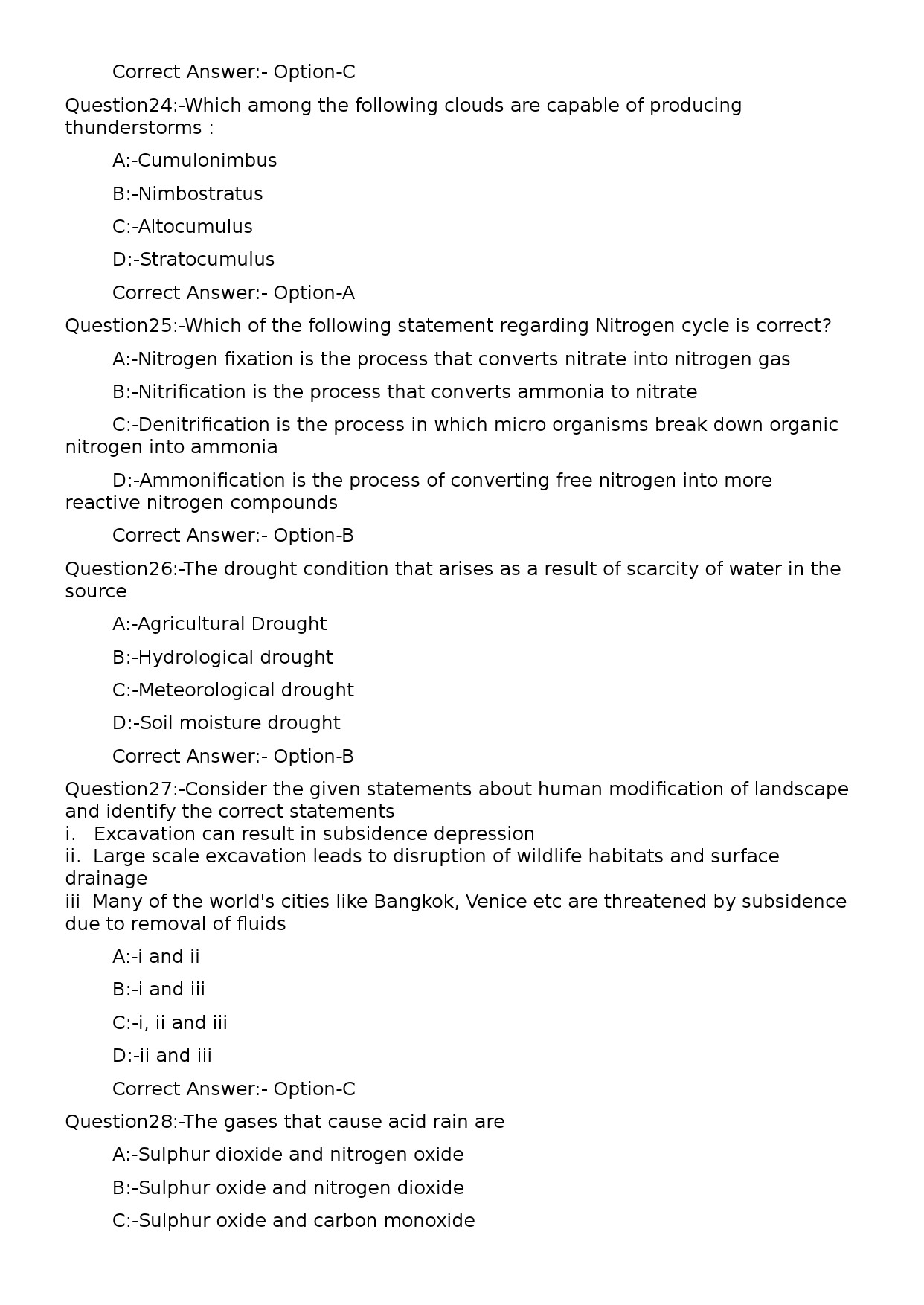 KPSC Non Vocational Teacher Geography Exam 2024 Code 92024OL 6