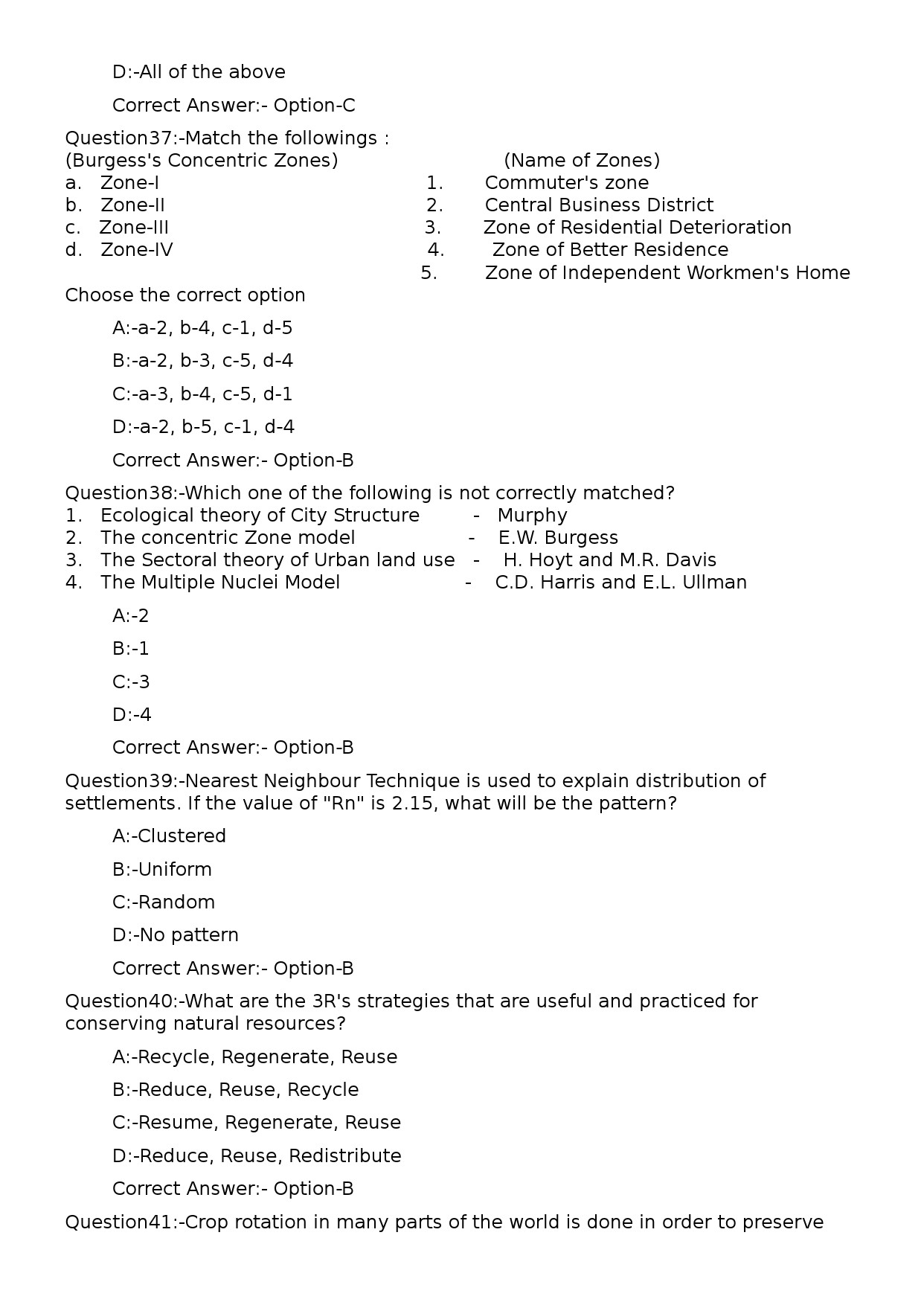 KPSC Non Vocational Teacher Geography Exam 2024 Code 92024OL 9