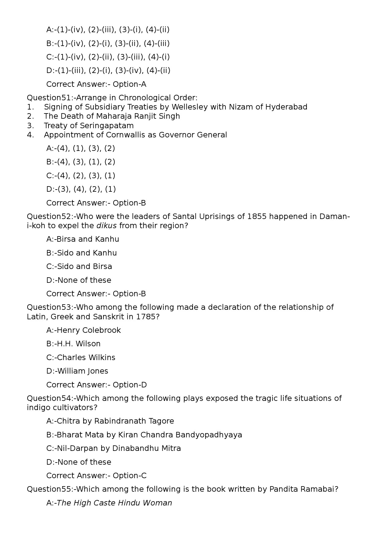 KPSC Non Vocational Teacher Junior History Exam 2023 Code 902023OL 12