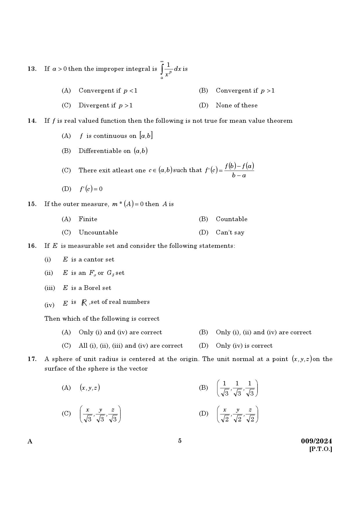 KPSC Non Vocational Teacher Mathematics Exam 2024 Code 0092024 3