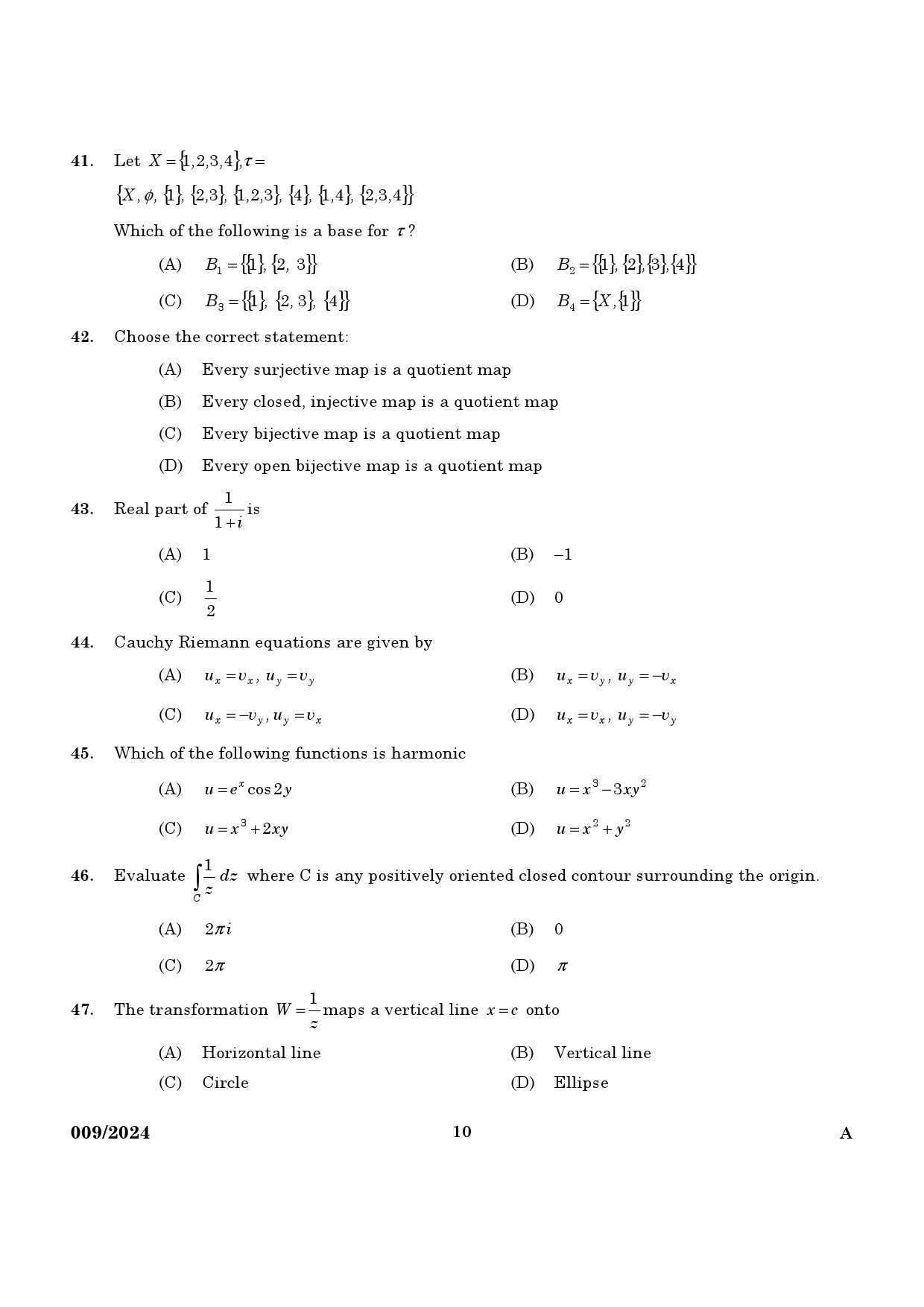 KPSC Non Vocational Teacher Mathematics Exam 2024 Code 0092024 8