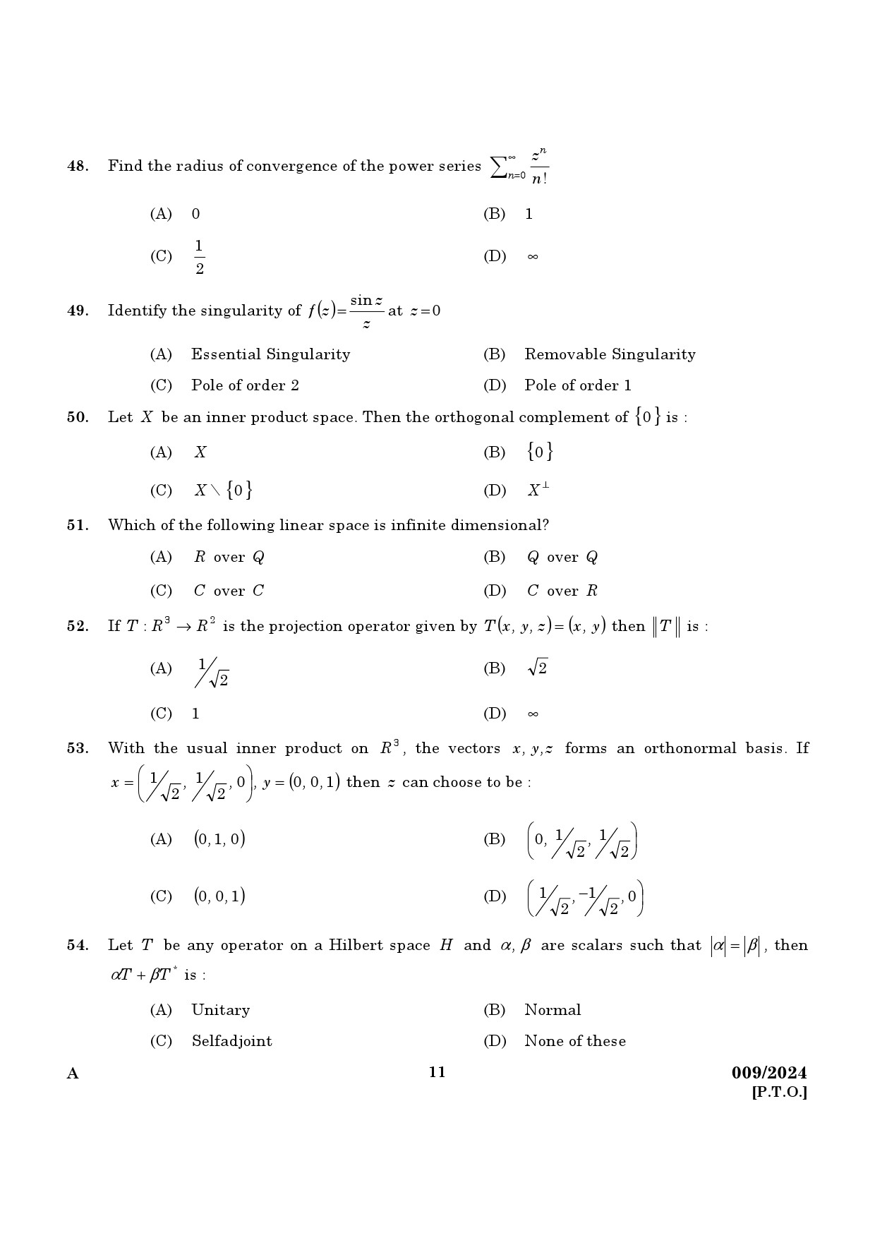 KPSC Non Vocational Teacher Mathematics Exam 2024 Code 0092024 9