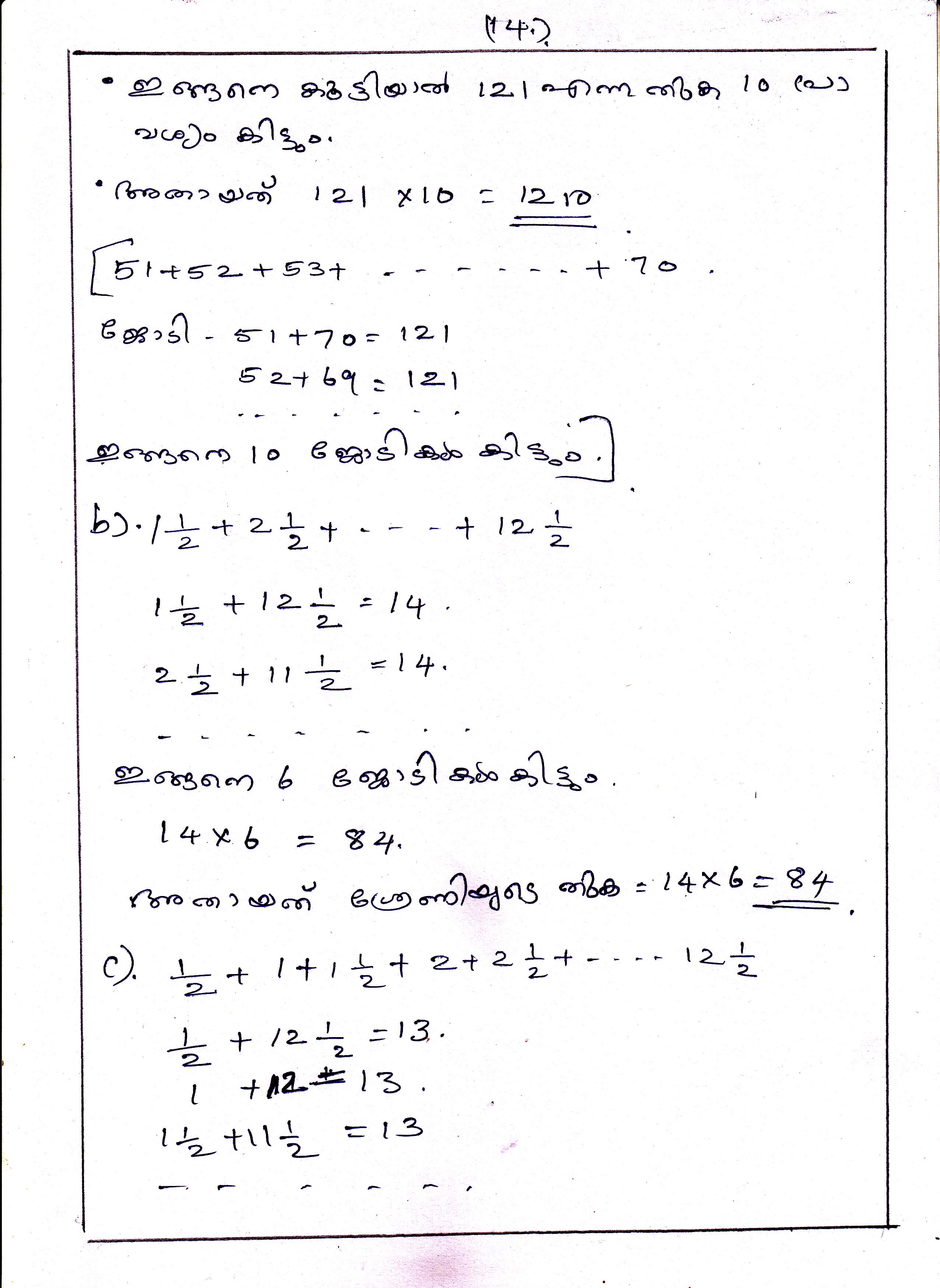 Sums in Arithmetic Sequences Chapter Class X Mathematics 14