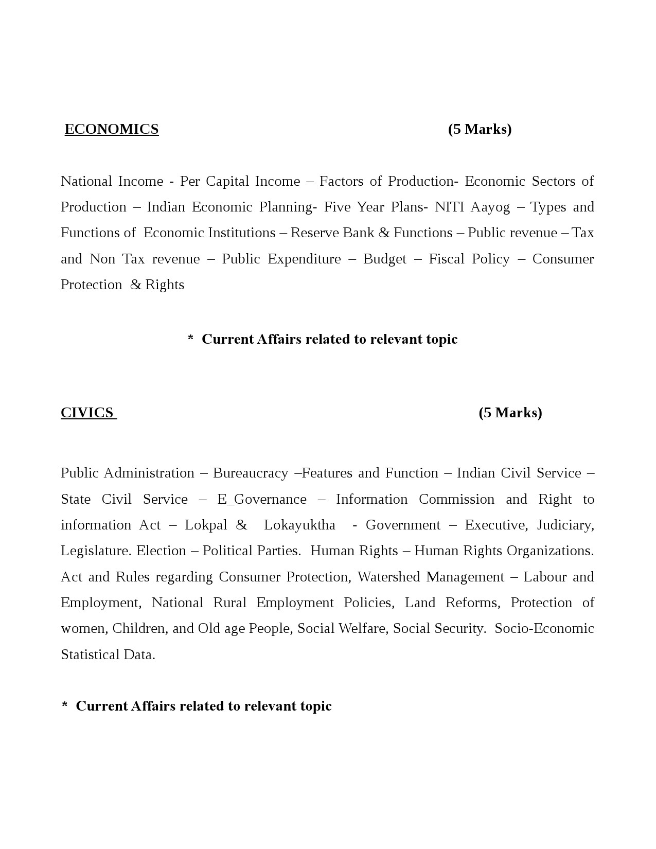 Syllabus for KPSC Degree Level Common Preliminary Examination 2025 4