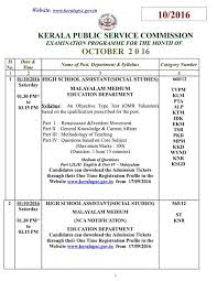 Kerala PSC High School Assistant Exams Sample Question Papers with Answers